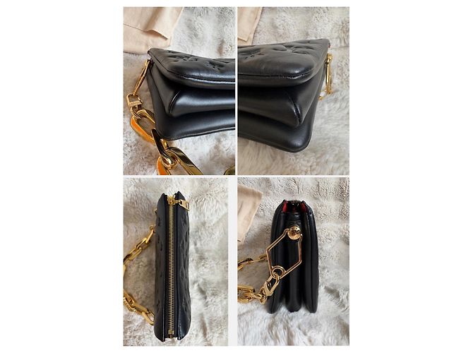 Louis Vuitton Coussin BB Borsa a Mano Pelle Nera Monogram Empreinte - vista 5