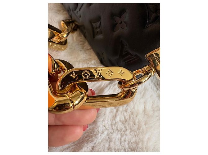 Louis Vuitton Coussin BB Borsa a Mano Pelle Nera Monogram Empreinte - vista 8
