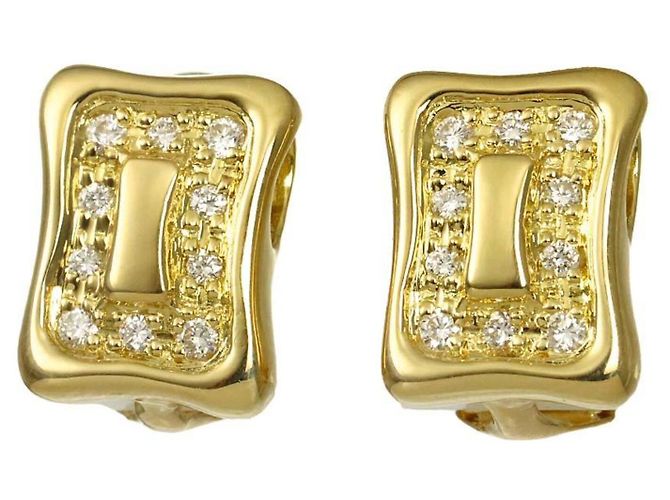 Céline Orecchini a clip Celine in oro giallo 18K con diamanti - vista 2
