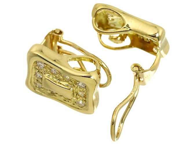 Céline Orecchini a clip Celine in oro giallo 18K con diamanti - vista 3