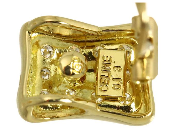 Céline Orecchini a clip Celine in oro giallo 18K con diamanti - vista 4