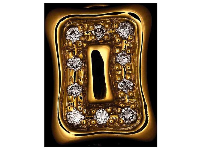 Céline Orecchini a clip Celine in oro giallo 18K con diamanti - vista 6