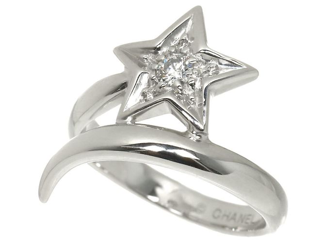 Anello Chanel Comet #50 in Oro Bianco 18K e Diamanti - vista 4