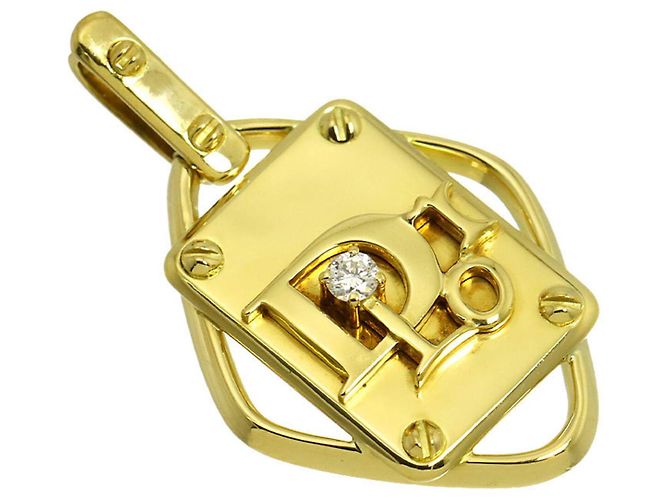 Pendente Christian Dior in Oro Giallo 18K con Diamante 0.07ct - vista 2