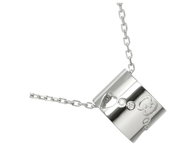 Collana Gucci Icon in diamanti e oro bianco 18K - vista 3