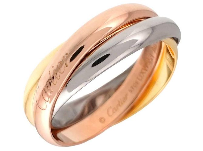 Anello Cartier Trinity in oro rosa bianco e giallo - vista 4