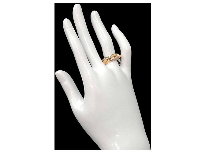 Anello Cartier Trinity in oro rosa bianco e giallo - vista 6