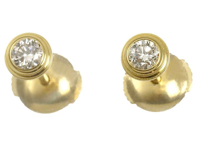 Orecchini Cartier Damour in diamanti e oro giallo 18K - vista 2