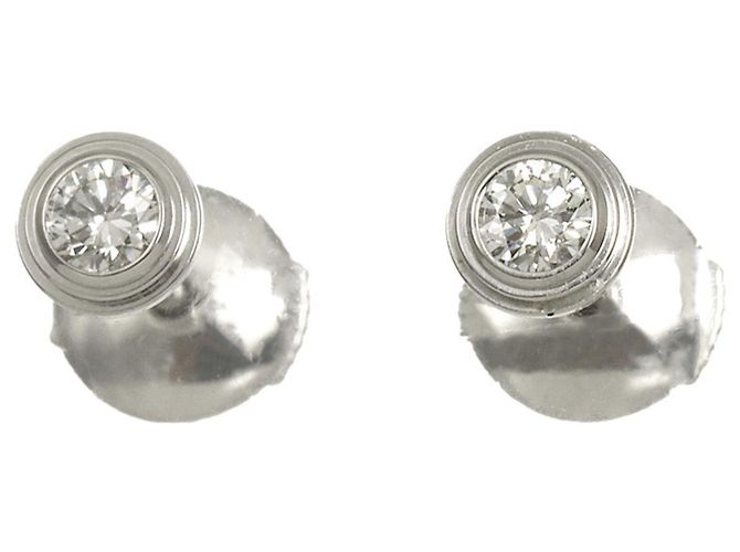Orecchini Cartier Damour Small in diamanti e oro bianco 18K - vista 2