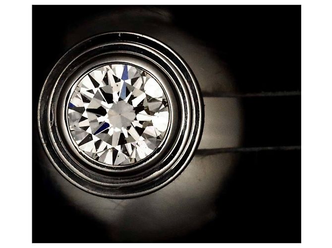 Orecchini Cartier Damour Small in diamanti e oro bianco 18K - vista 7