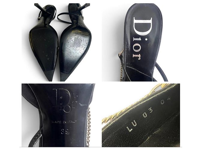Dior Hardcore 2003 Décolleté Slingback Raso Nero Stelle Cristallo EU 39 - vista 8