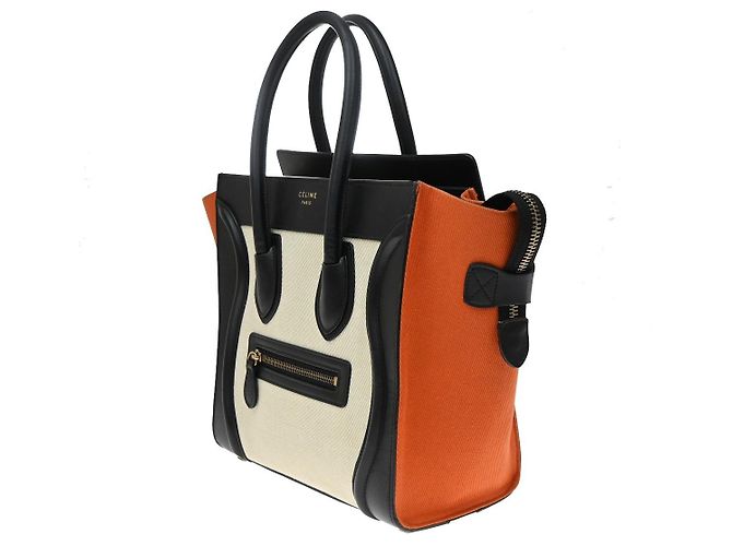 Céline Celine Tricolor Luggage Canvas and Leather Micro - vista 3