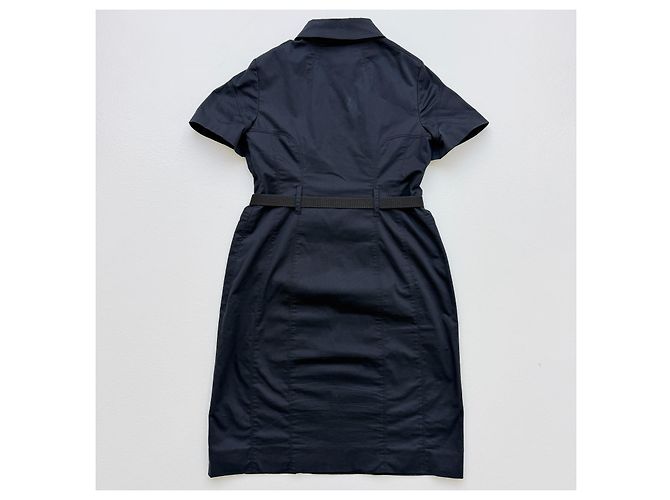 Burberry Kurzarm-Hemdkleid mit Gürtel in Navy - Ansicht 10