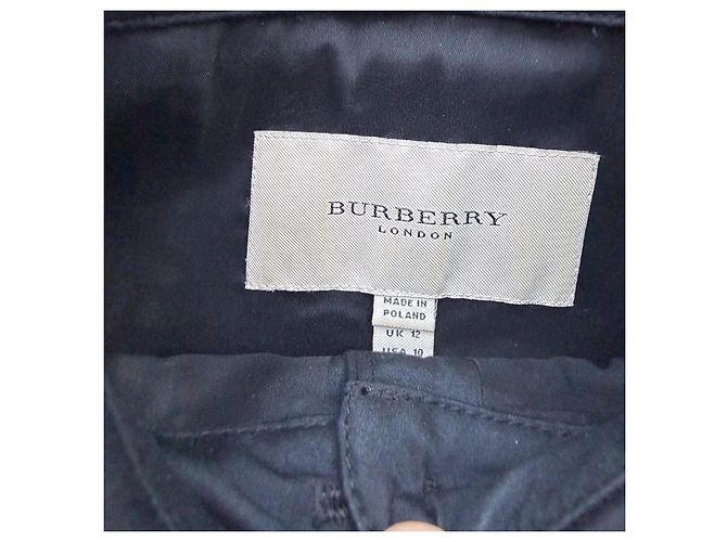 Burberry Kurzarm-Hemdkleid mit Gürtel in Navy - Ansicht 5
