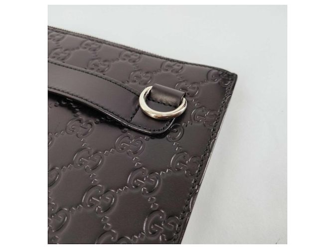 Borsa a pochette Gucci Guccissima in pelle nera - vista 10