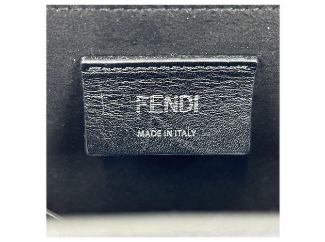 Borsa a tracolla Box Fendi in pelle nera - vista 8