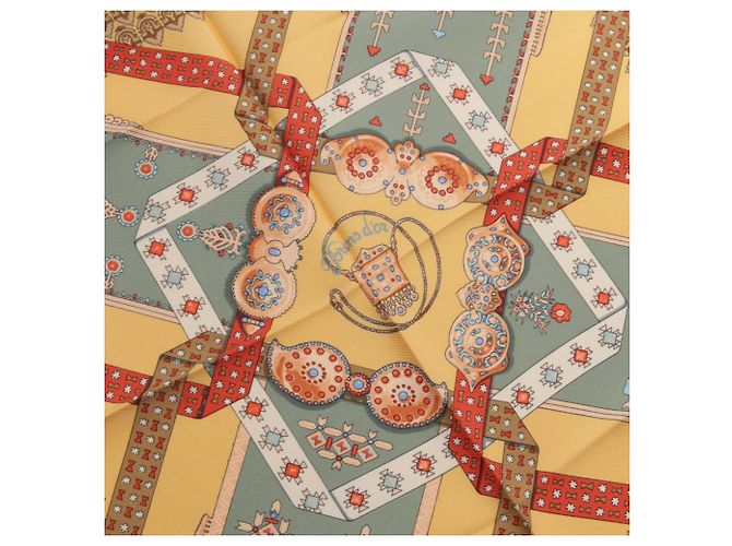 Hermès Foulard di seta Hermes Petit Carré 45 Brins d'or - vista 4