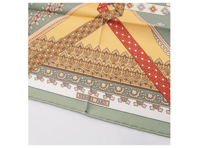 Hermès Foulard di seta Hermes Petit Carré 45 Brins d'or - vista 5