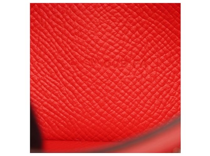 Béarn Hermès Cartera larga bi-fold Hermes Bearn Soufflé en Rouge Tomato - vista 6
