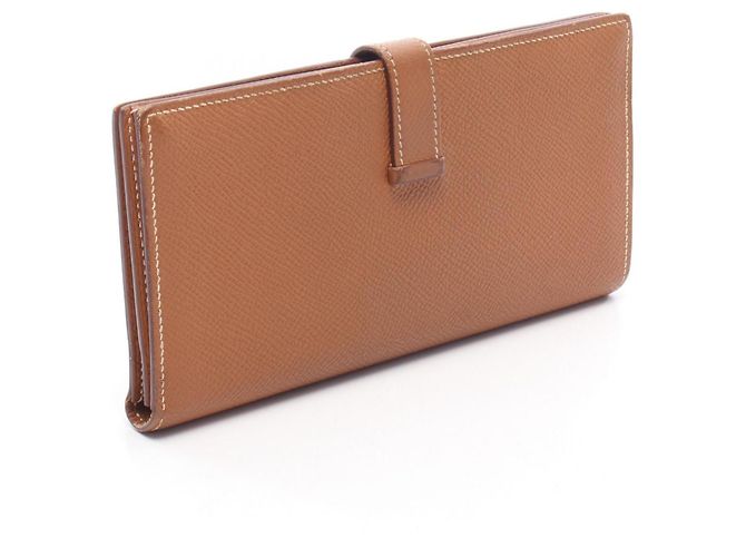 Béarn Hermès Cartera larga bi-fold Hermes Bearn Soufflé Gold - vista 2