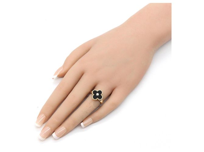 Van Cleef & Arpels Vintage Alhambra Onyx Ring - Ansicht 8