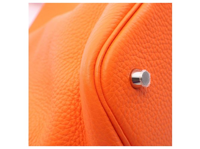 Hermès Hermes Picotin Lock MM Orange Mini Handbag - vista 6