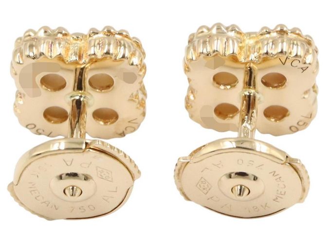 Orecchini a lobo Van Cleef & Arpels in oro giallo 18K e madreperla - vista 2