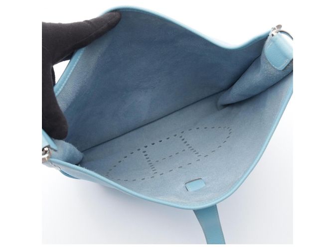 Hermès Borsa a tracolla Hermes Evelyne 3 Trois GM Celeste - vista 3