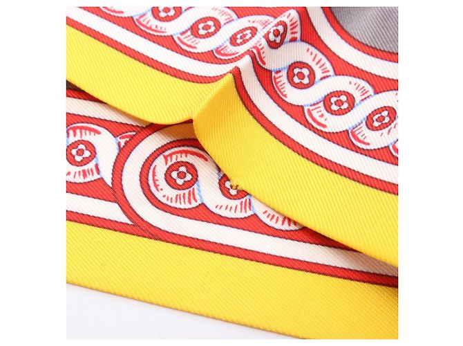 Hermès  Foulard Twilly Hermes in Grigio e Giallo - vista 7