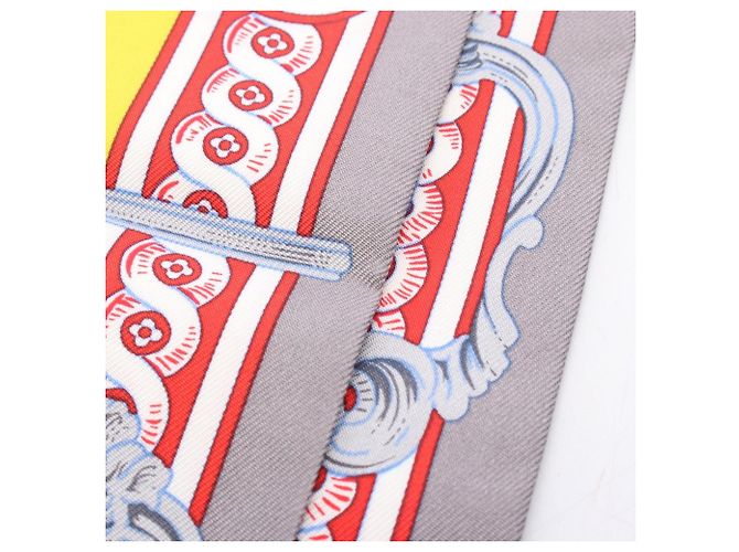 Hermès  Foulard Twilly Hermes in Grigio e Giallo - vista 8