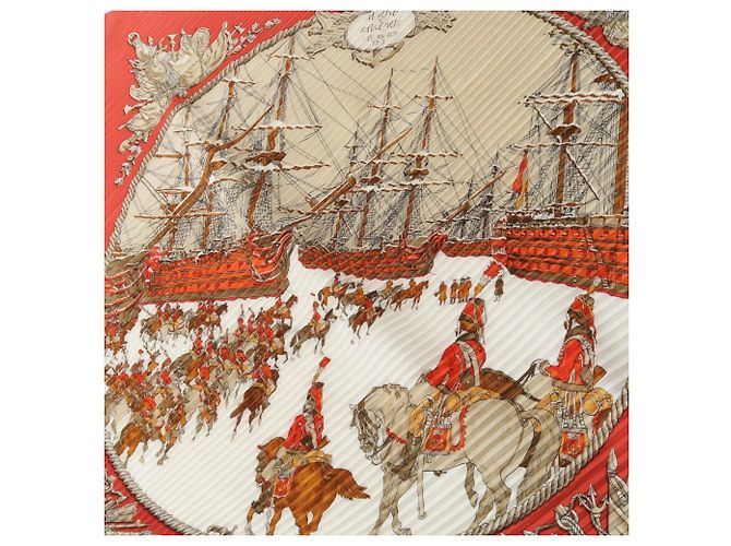 Hermès Foulard Hermes Carre Plissé Marine et Cavalerie - vista 4