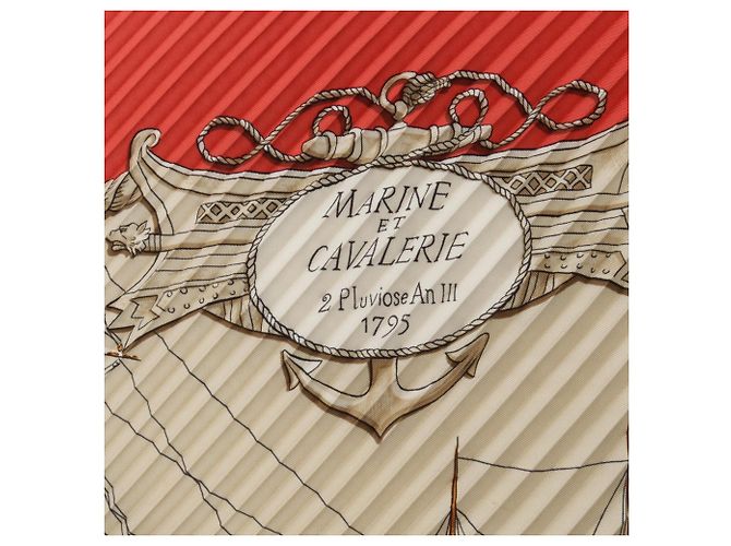 Hermès Foulard Hermes Carre Plissé Marine et Cavalerie - vista 5