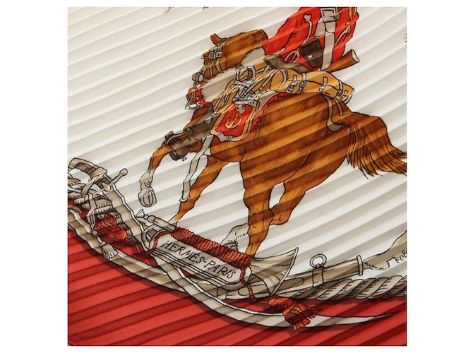 Hermès Foulard Hermes Carre Plissé Marine et Cavalerie - vista 6