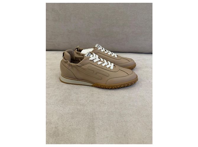 Hermès Jet Sneaker aus beigem Leder - Ansicht 2