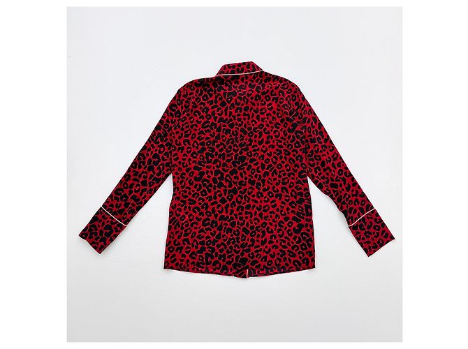N°21 Seidenbluse mit Leopardenprint - Rot/Schwarz - Ansicht 6