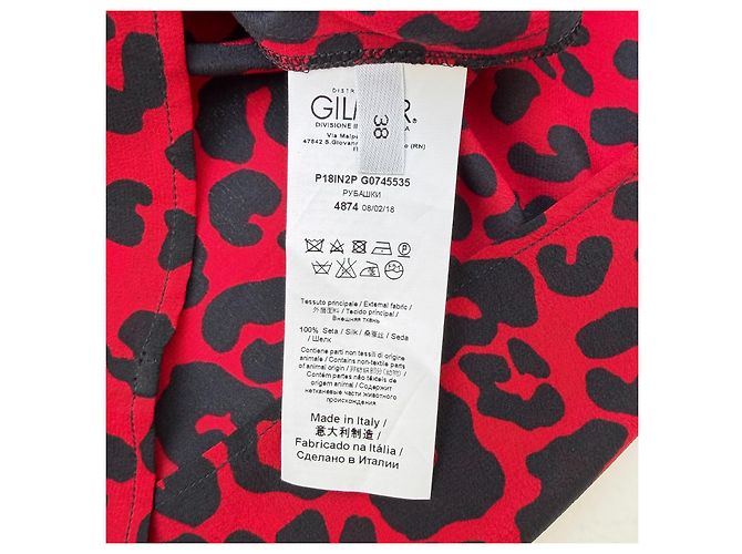 N°21 Seidenbluse mit Leopardenprint - Rot/Schwarz - Ansicht 8