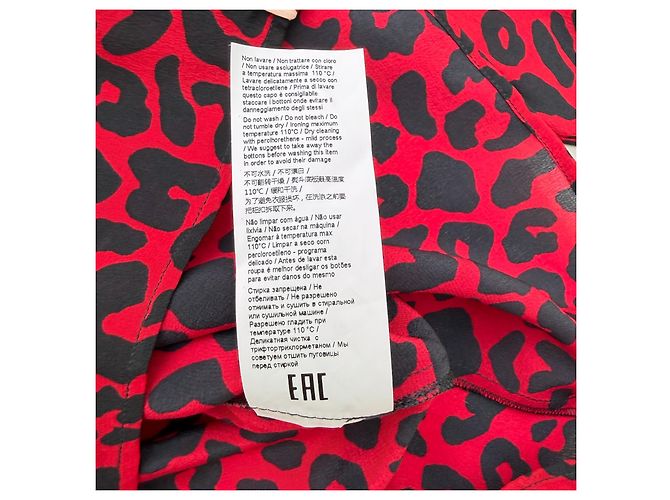 N°21 Seidenbluse mit Leopardenprint - Rot/Schwarz - Ansicht 9