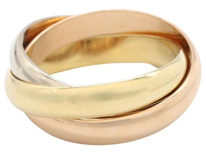 Anello Cartier Trinity in oro bianco rosa e giallo - vista 2