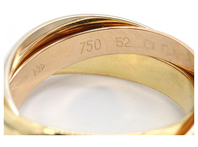 Anello Cartier Trinity in oro bianco rosa e giallo - vista 3