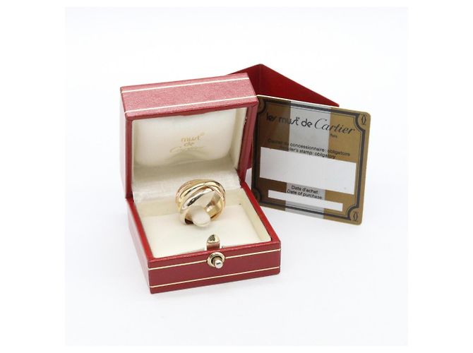 Anello Cartier Trinity in oro bianco rosa e giallo - vista 6