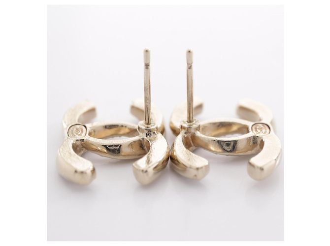 Orecchini Chanel placcati oro con strass Coco Mark - vista 4