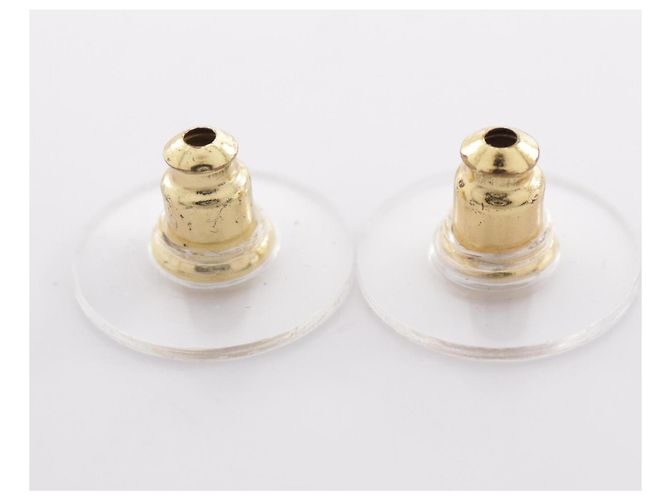 Orecchini Chanel placcati oro con strass Coco Mark - vista 5