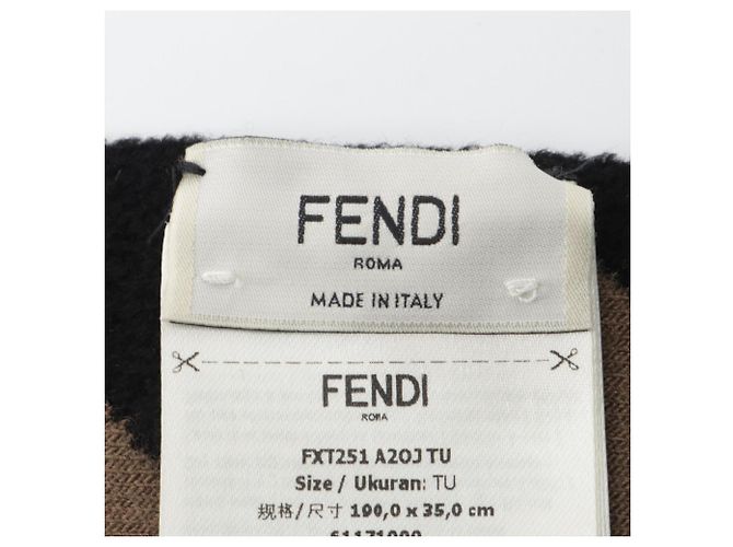 Sciarpa Fendi Zucca Marrone e Nera Lana e Rayon - vista 2