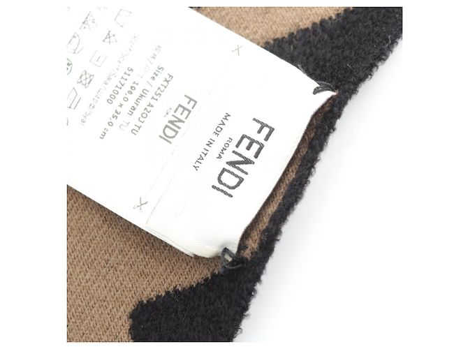 Sciarpa Fendi Zucca Marrone e Nera Lana e Rayon - vista 4
