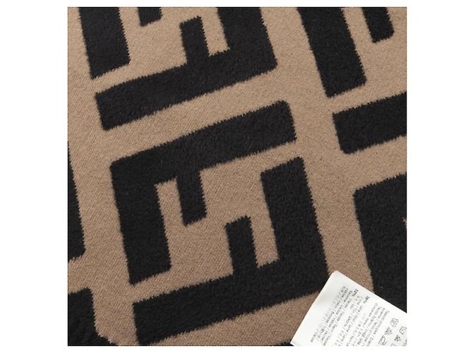 Sciarpa Fendi Zucca Marrone e Nera Lana e Rayon - vista 5