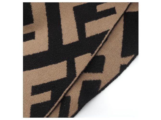Sciarpa Fendi Zucca Marrone e Nera Lana e Rayon - vista 6