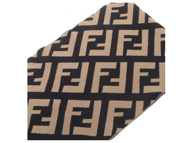 Sciarpa Fendi Zucca Marrone e Nera Lana e Rayon - vista 7