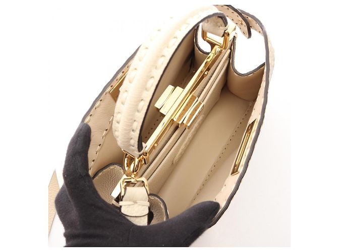 Borsa Fendi Peekaboo I.U Small Selleria - vista 3