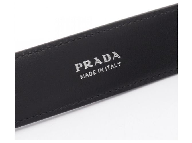Cintura in pelle nera Prada da uomo - vista 4