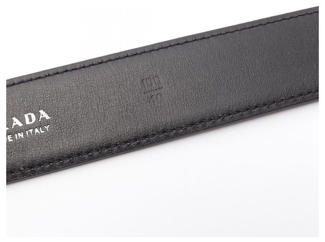 Cintura in pelle nera Prada da uomo - vista 6